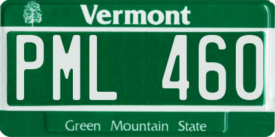 VT license plate PML460