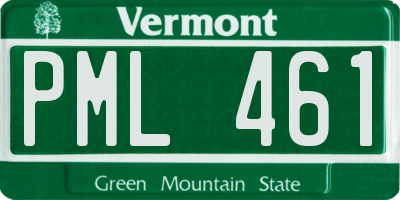 VT license plate PML461