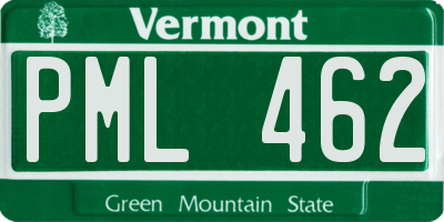 VT license plate PML462