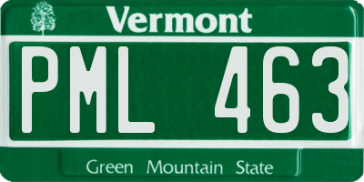 VT license plate PML463