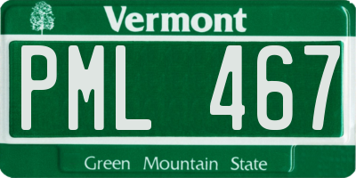 VT license plate PML467
