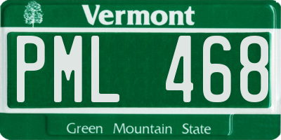 VT license plate PML468
