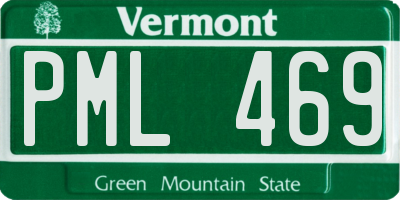 VT license plate PML469