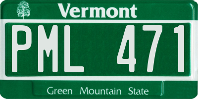 VT license plate PML471