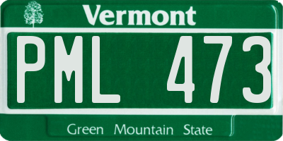 VT license plate PML473