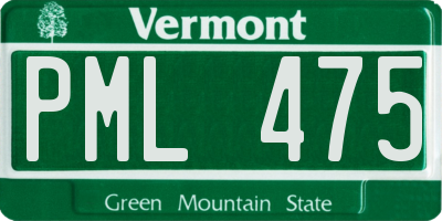 VT license plate PML475
