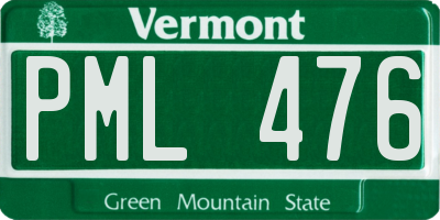 VT license plate PML476