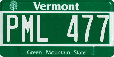 VT license plate PML477