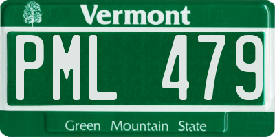 VT license plate PML479