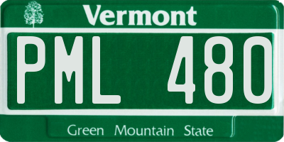 VT license plate PML480