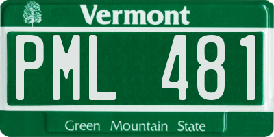 VT license plate PML481