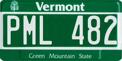 VT license plate PML482