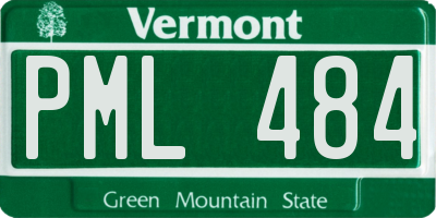 VT license plate PML484