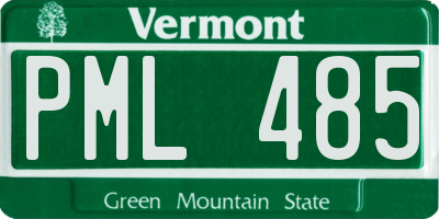 VT license plate PML485
