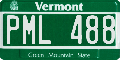 VT license plate PML488