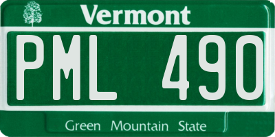VT license plate PML490