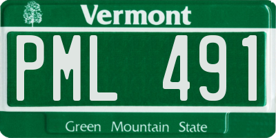 VT license plate PML491