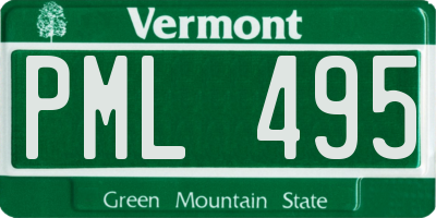 VT license plate PML495