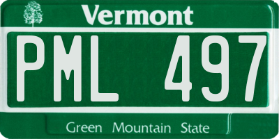 VT license plate PML497