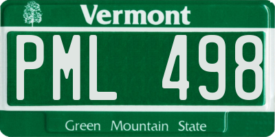 VT license plate PML498