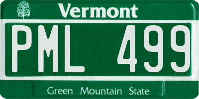 VT license plate PML499