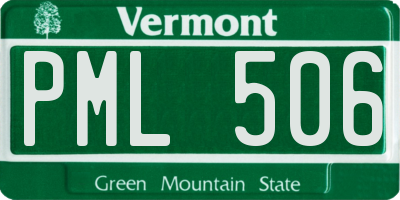 VT license plate PML506