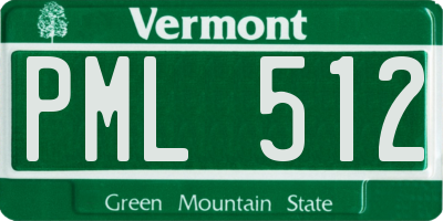 VT license plate PML512