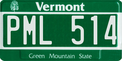 VT license plate PML514