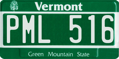 VT license plate PML516