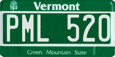VT license plate PML520