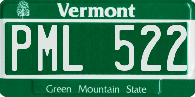 VT license plate PML522