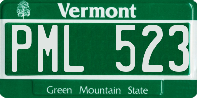 VT license plate PML523