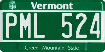 VT license plate PML524