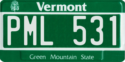 VT license plate PML531