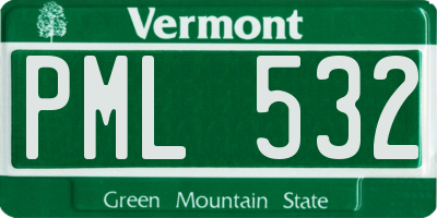 VT license plate PML532