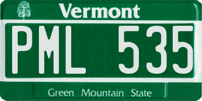 VT license plate PML535