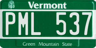 VT license plate PML537