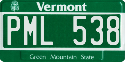 VT license plate PML538