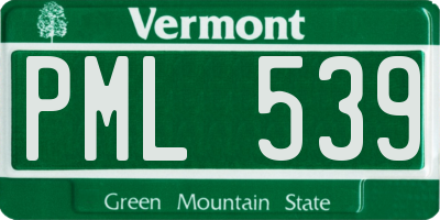 VT license plate PML539