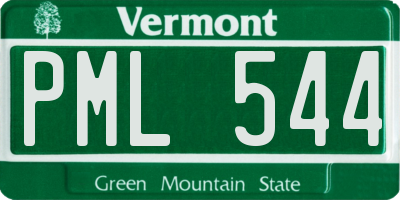 VT license plate PML544