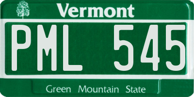 VT license plate PML545