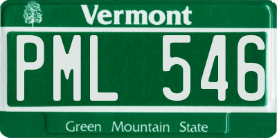 VT license plate PML546