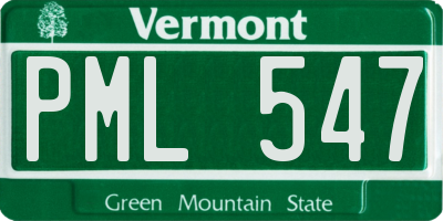 VT license plate PML547