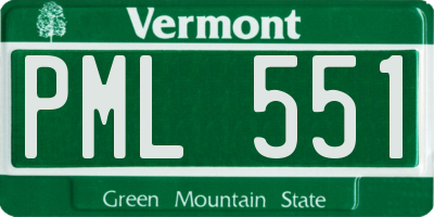 VT license plate PML551