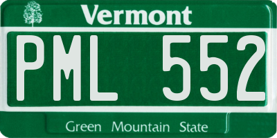 VT license plate PML552