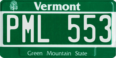 VT license plate PML553