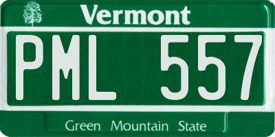 VT license plate PML557