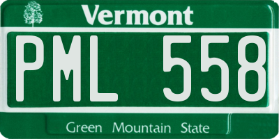 VT license plate PML558