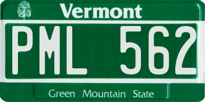 VT license plate PML562