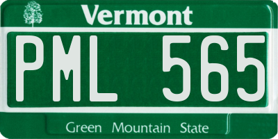 VT license plate PML565